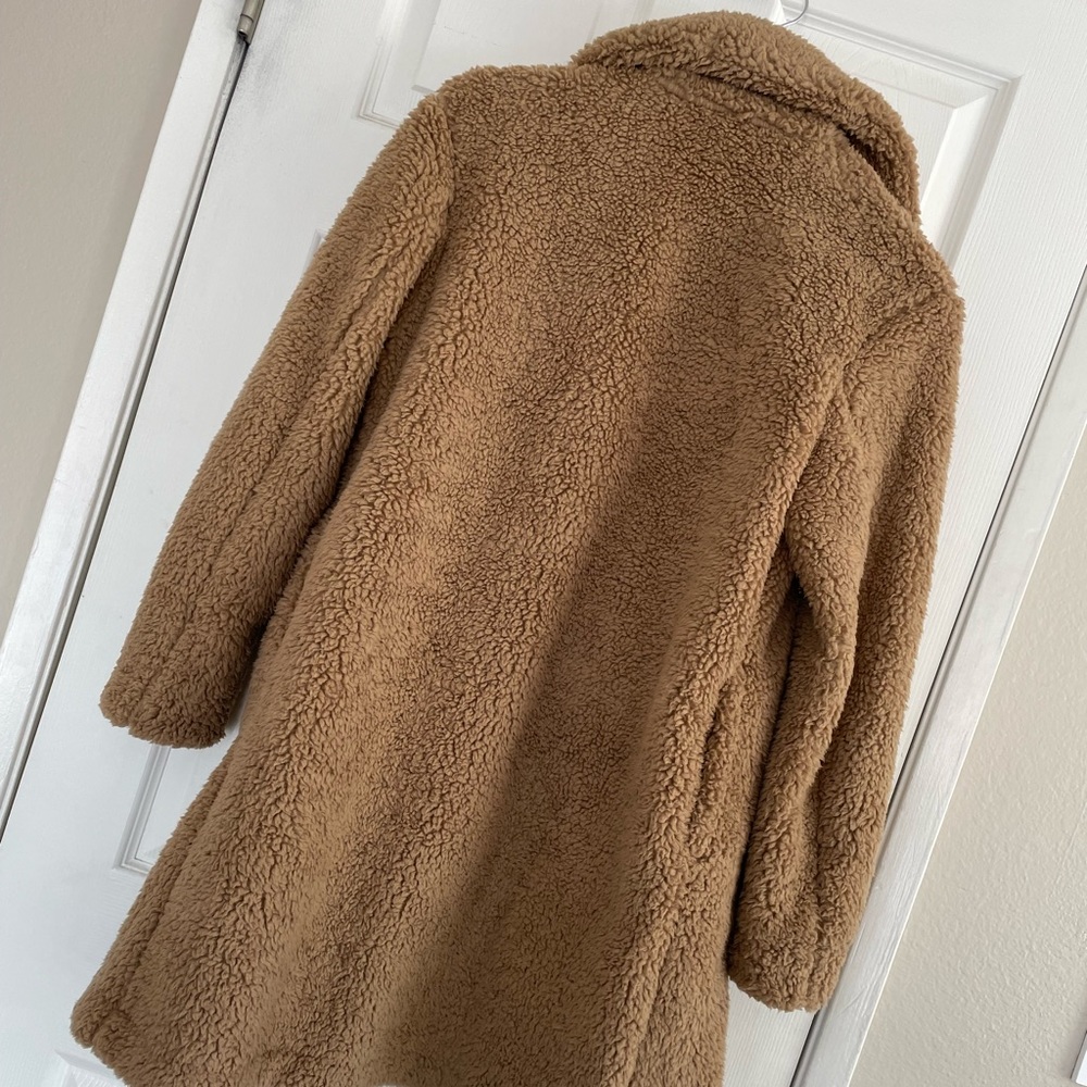 Uniqlo Fuzzy Coat In Camel Color - image 5